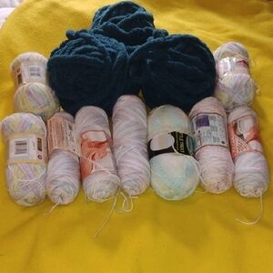 Teal and Pastel Yarn Collection